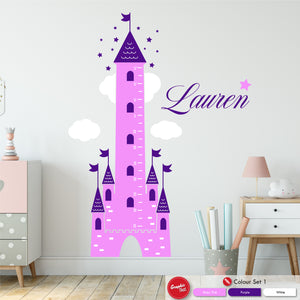 Princess Castle Personalised Height Chart Wall Sticker