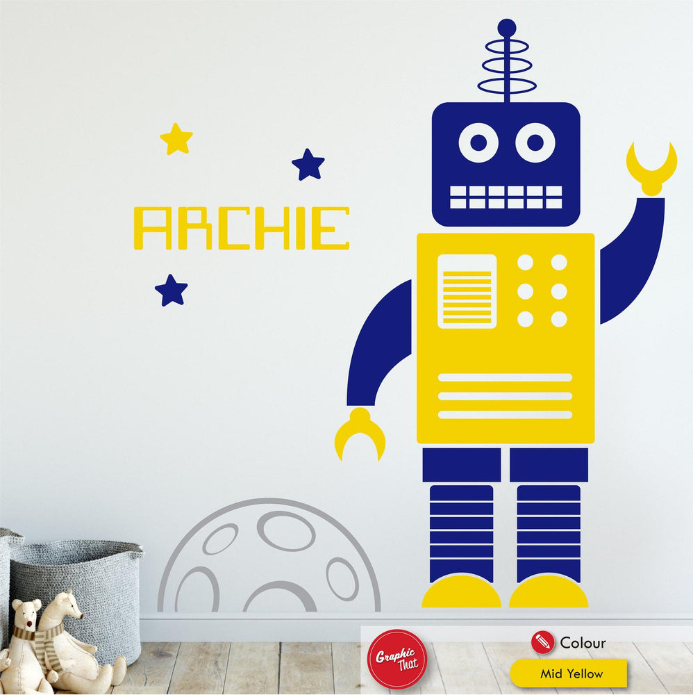 
            
                Load image into Gallery viewer, Robot Personalised Large Wall Art Sticker
            
        