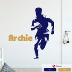 Rugby Personalised Bedroom Wall Art Sticker Navy & Gold