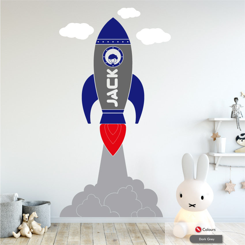 Personalised Space Rocket Wall Sticker