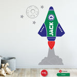 Space Rocket Personalised Nursery Wall Art Sticker