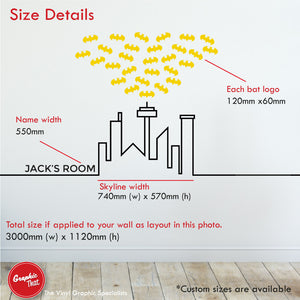 Skyline Line Drawing Personalised Wall Decal