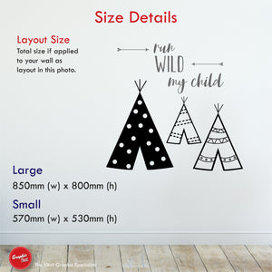 
            
                Load image into Gallery viewer, Run Wild My Child Quote Wall Art Decal
            
        