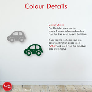 Toy Car Nursery Wall Stickers Colour Details