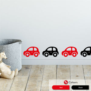 Toy Car Nursery Wall Stickers Black and Red