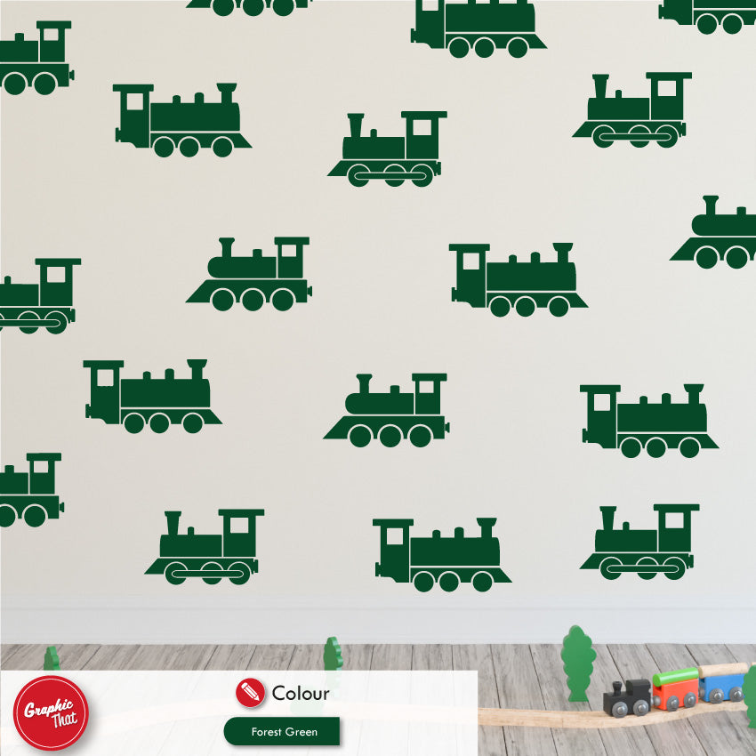 
            
                Load image into Gallery viewer, Steam Trains Nursery Wall Art Sticker Set
            
        