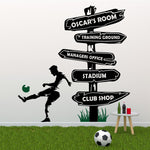 Football Signpost Personalised Wall Decal