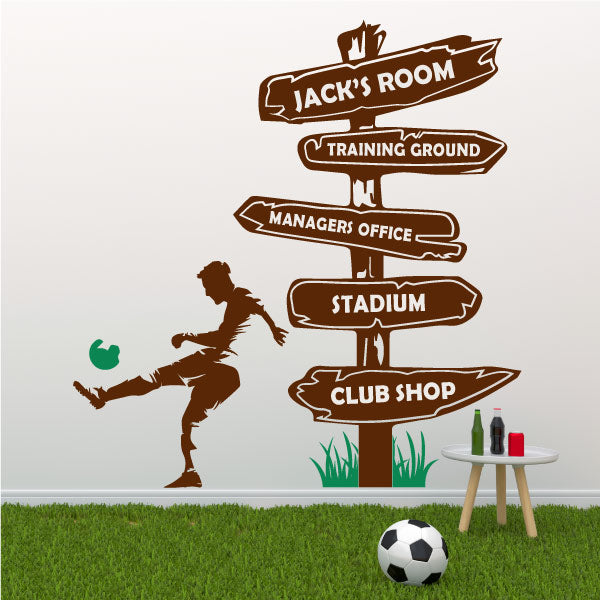 Football Signpost Personalised Wall Decal