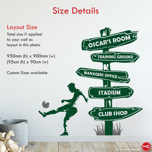 
            
                Load image into Gallery viewer, Football Signpost Personalised Wall Decal
            
        